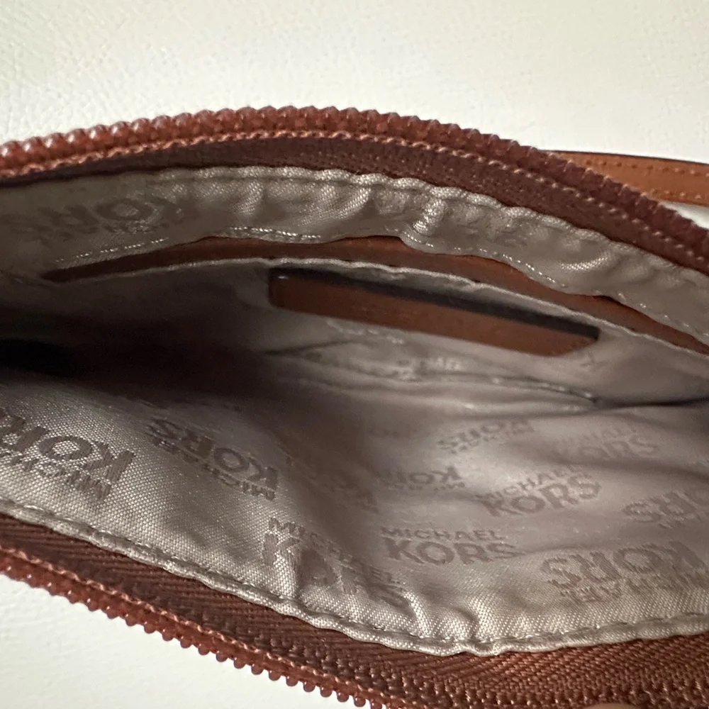 Michael Kors Brown Logo Shoulder Bag/ Micheal Kors Pochette Bag